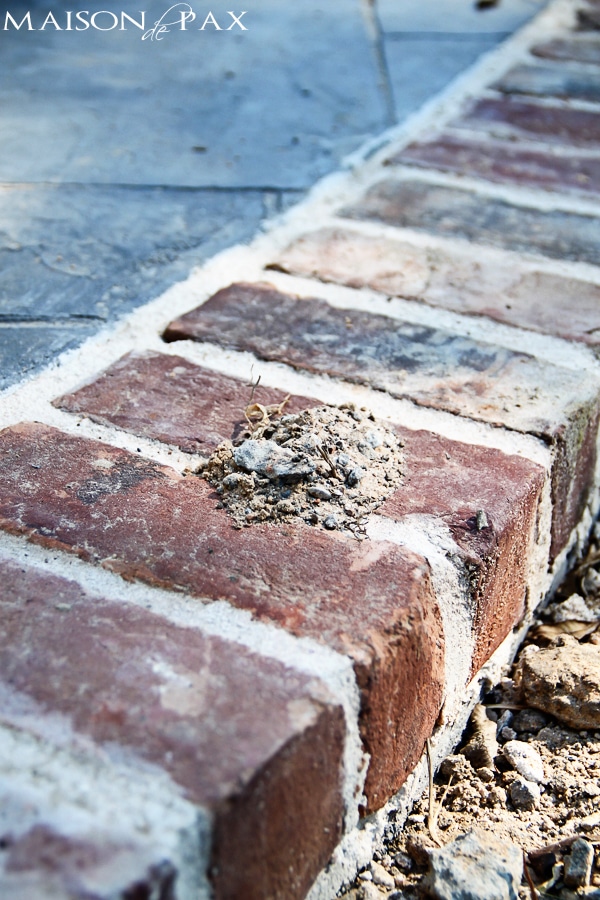 stamped brick patio- Maison de Pax