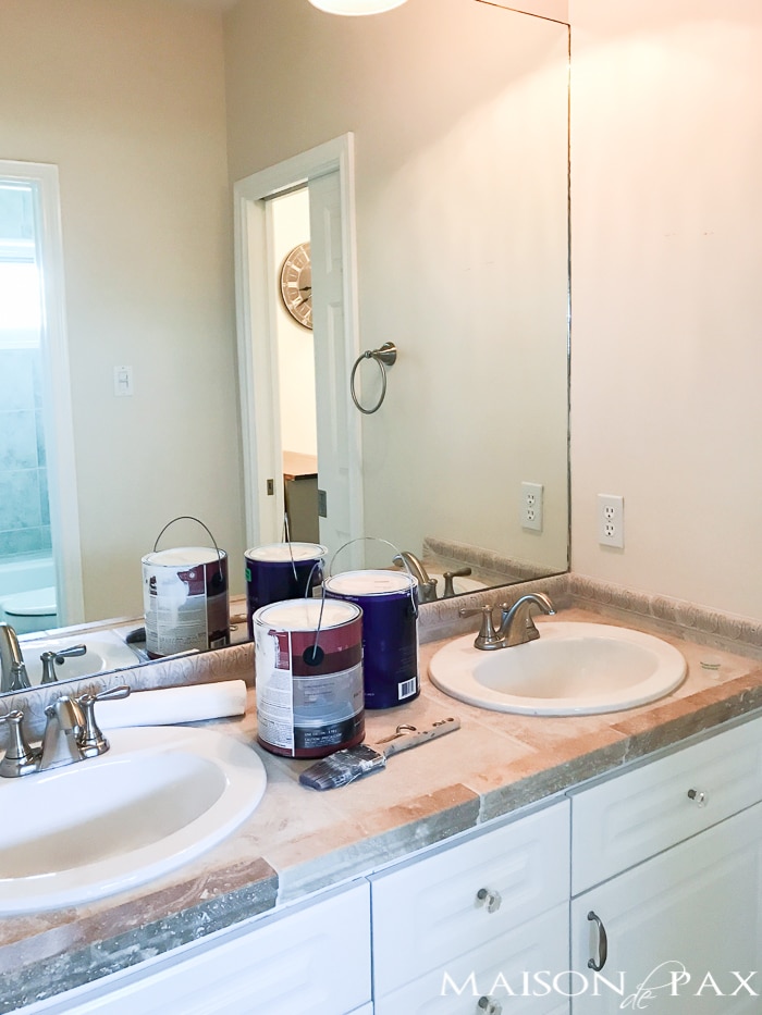 Before Jack and Jill bathroom remodel- Maison de Pax