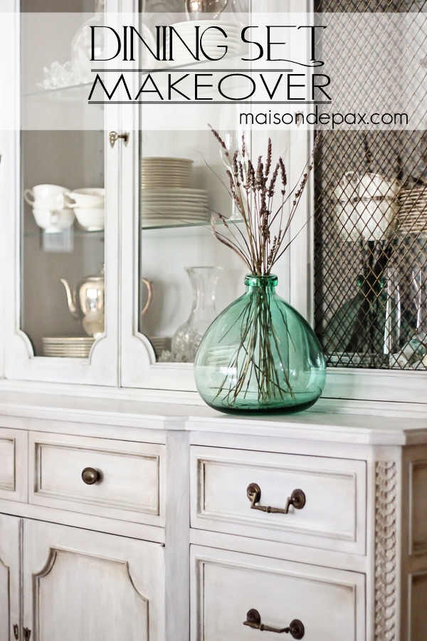 Gray Whitewashed Dining Set Makeover