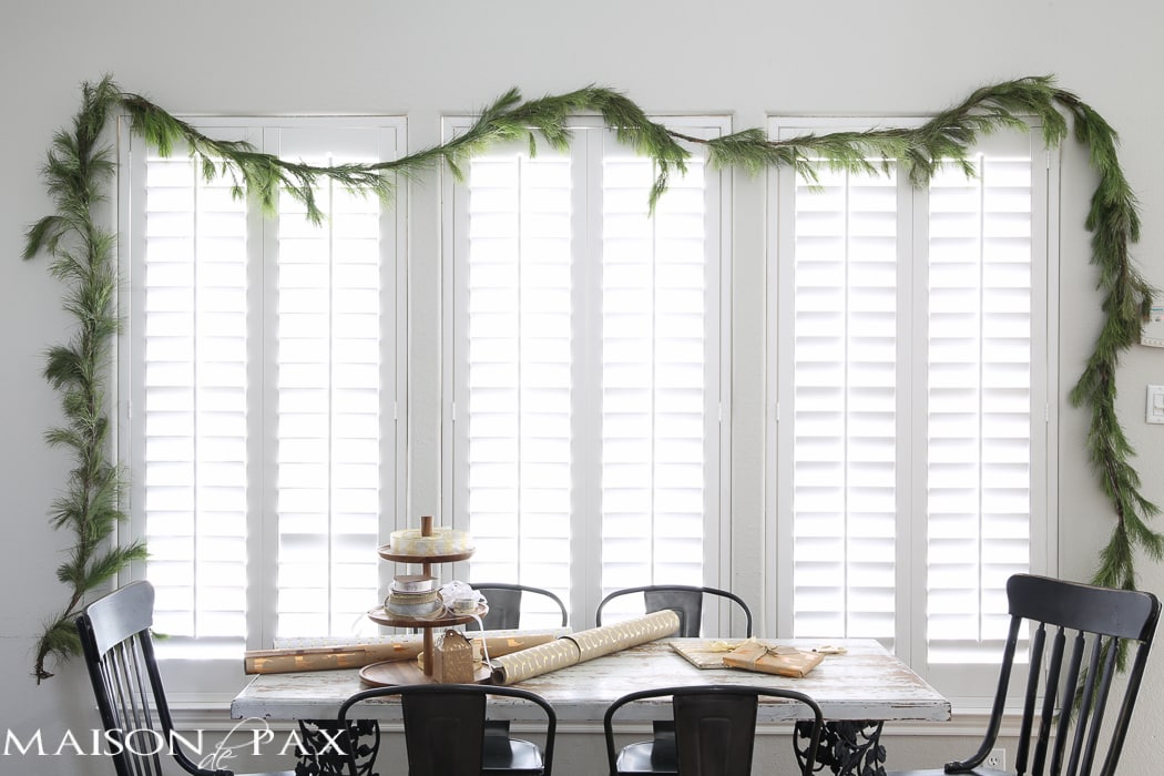 Shutter white window in dining area- Maison de Pax