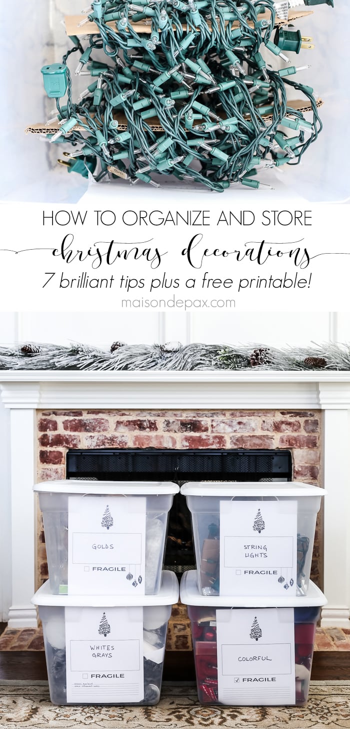 Looking for the best way to store your Christmas decorations?  These Christmas organization ideas will show you how to organize and store Christmas decorations simply and efficiently. #christmasorganization #christmasstorage #organizing #organizingornaments #organization