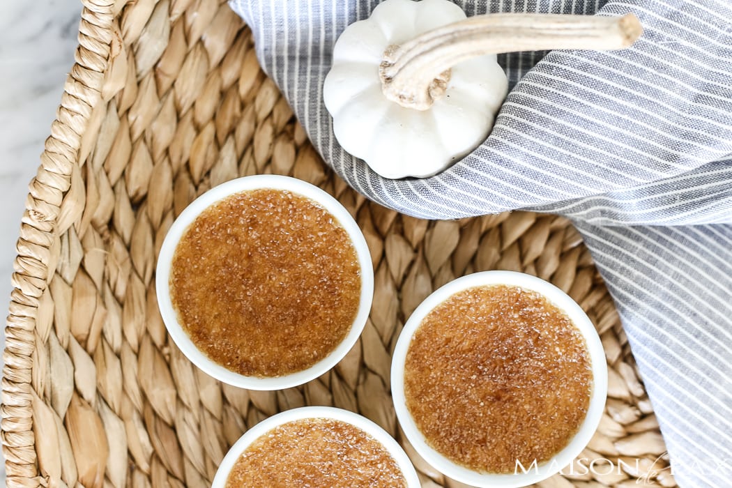 pumpkin creme brulee recipe: individual ramekins