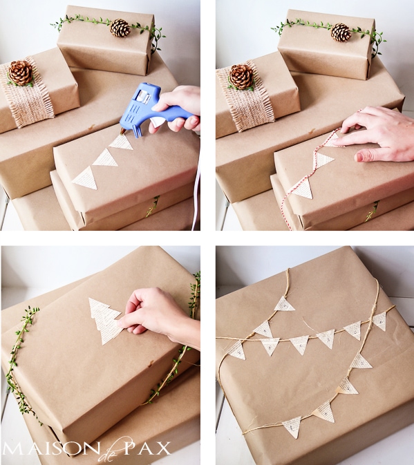 Great gift wrap ideas!  Simple, natural, and gorgeous... via aiweb9ygdry.cmersite.com #hoilday #Christmas #present