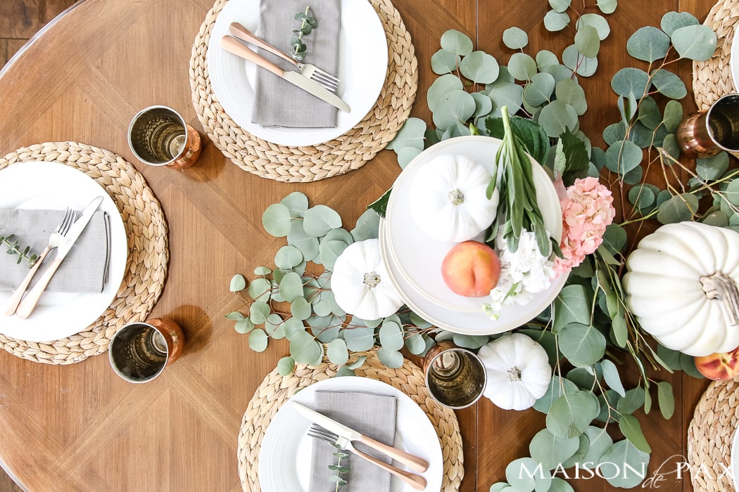 fall table: eucalyptus runner- Maison de Pax