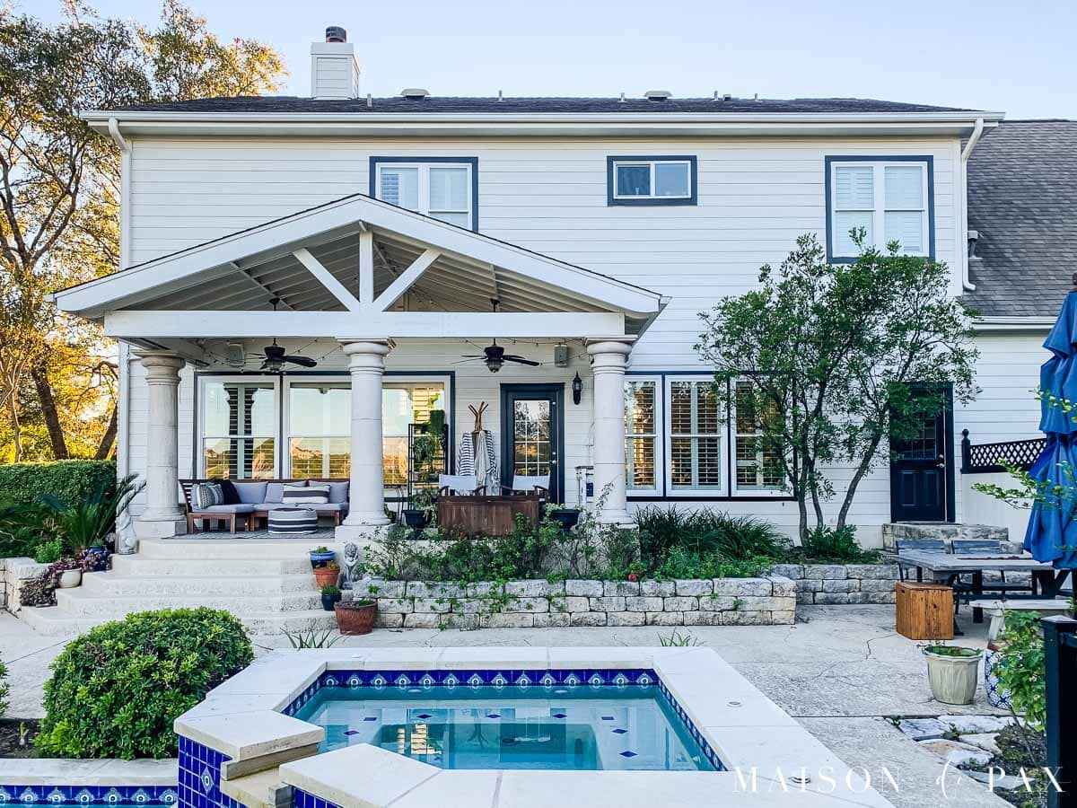 sw white duck siding with sw tricorn black trim | Maison de Pax