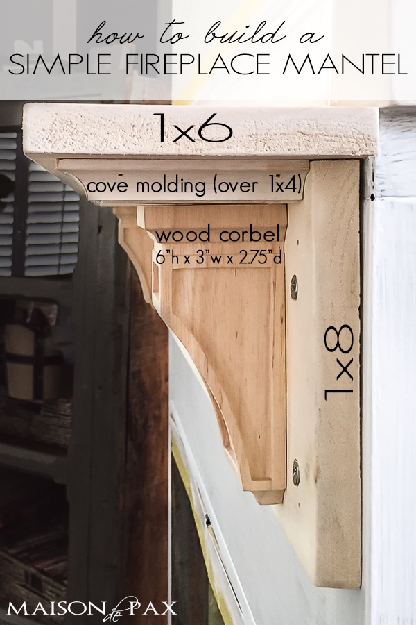 I love how this simple diy mantel changes the fireplace! Find out how to build a simple fireplace mantel (or faux fireplace shelf!) with this easy to follow tutorial | aiweb9ygdry.cmersite.com