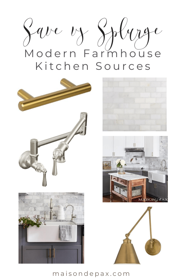save vs splurge: modern farmhouse kitchen sources | Maison de Pax