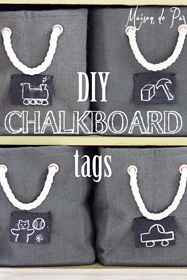 Make your own chalkboard storage labels and make clean up a breeze!