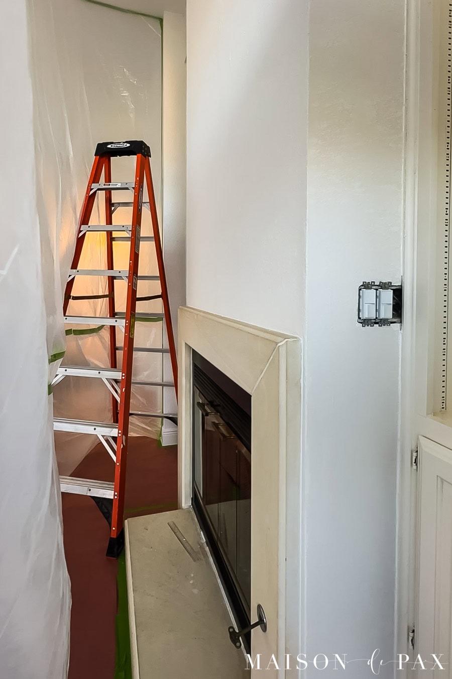 plastic tent around drywall work