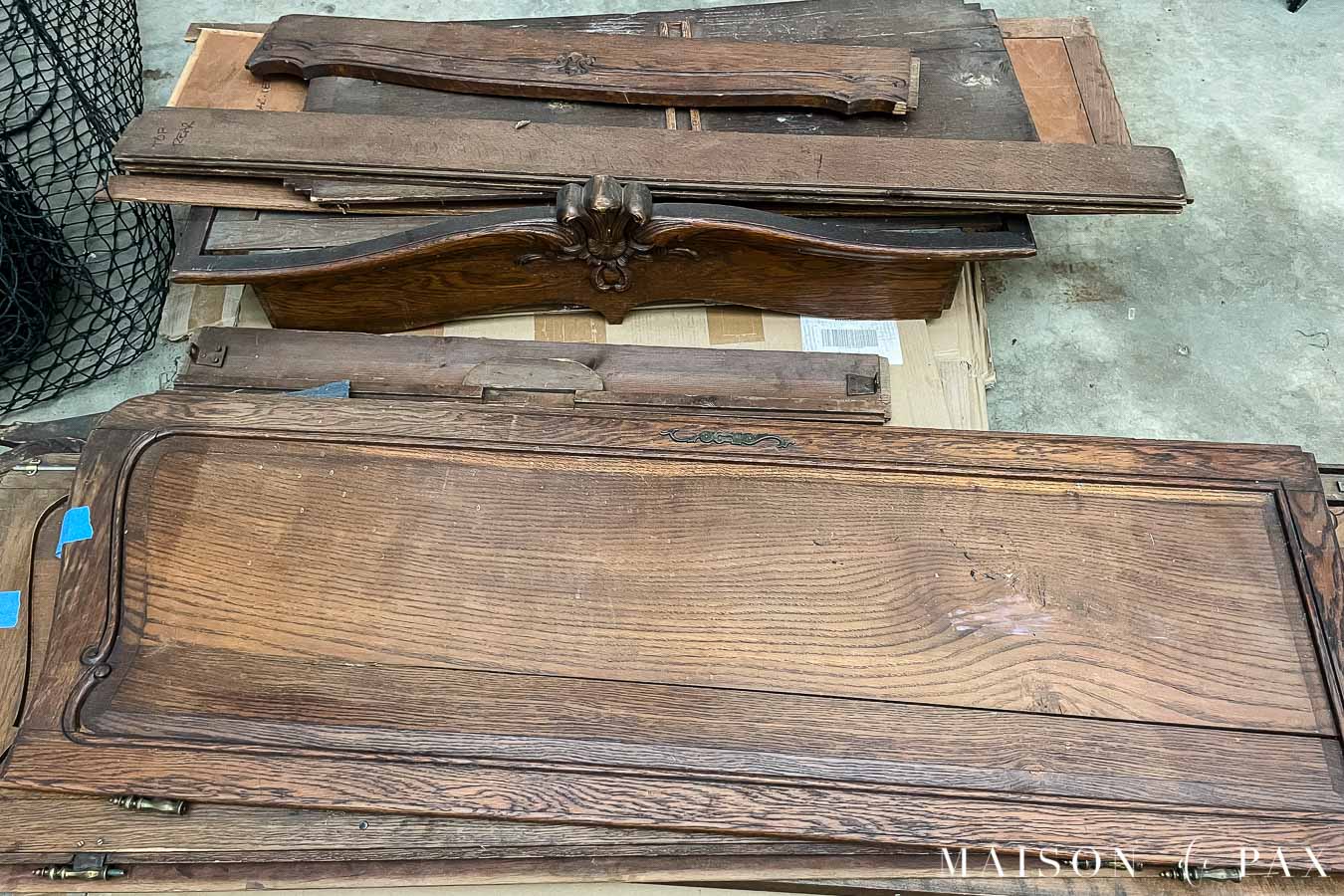 antique armoire before restoration