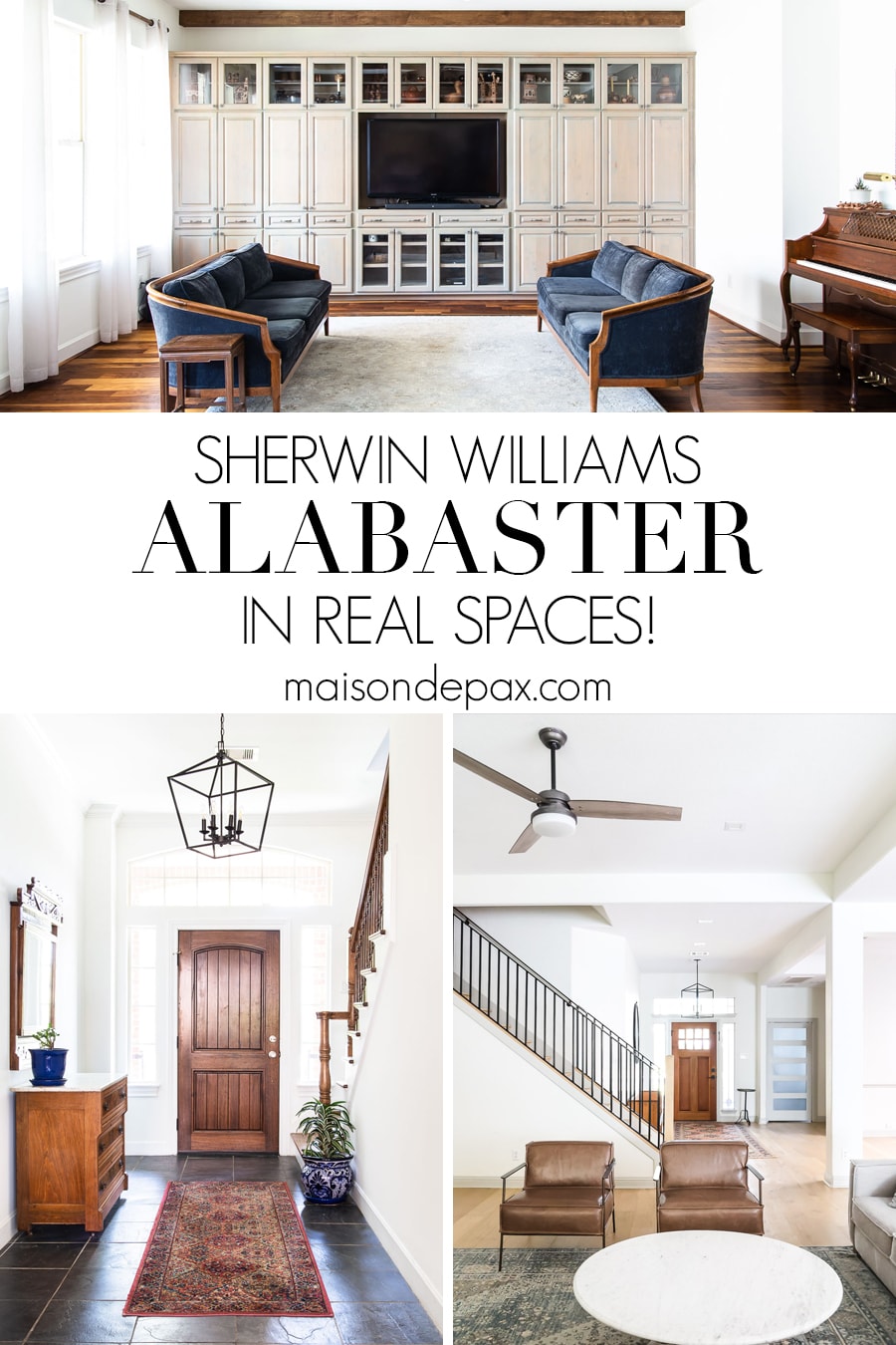 Sherwin Williams Alabaster 7008 in real spaces