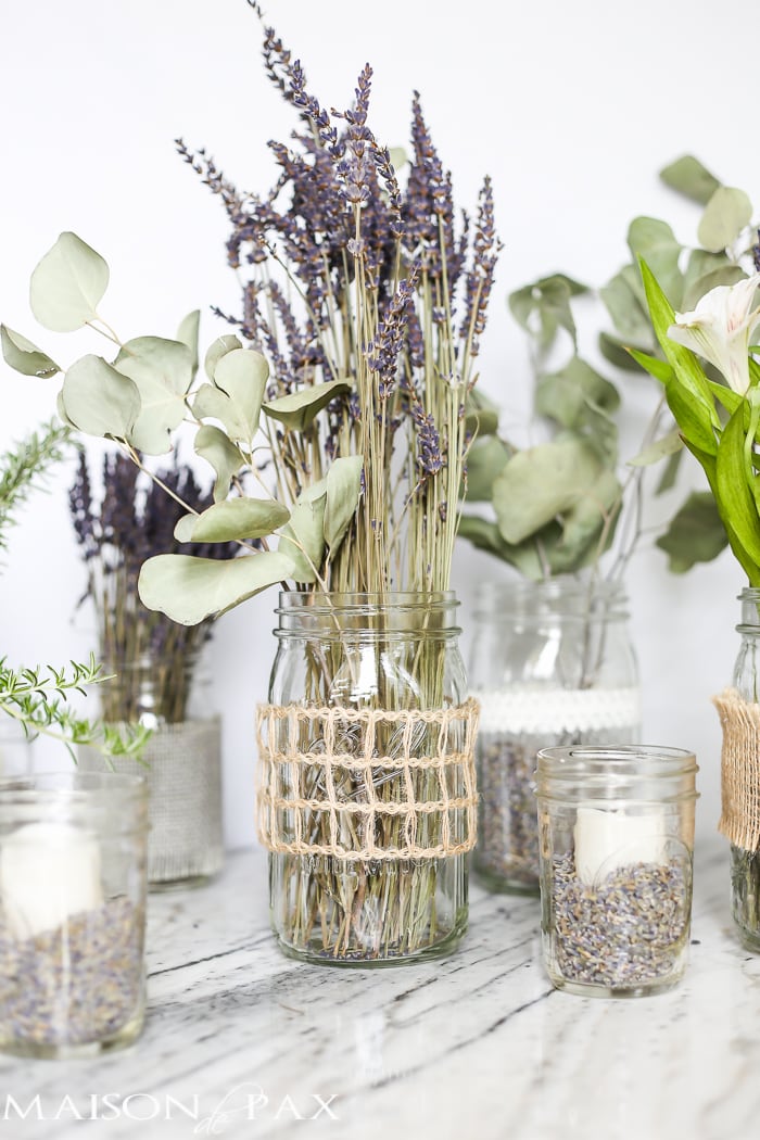 Mason Jars with Lavender