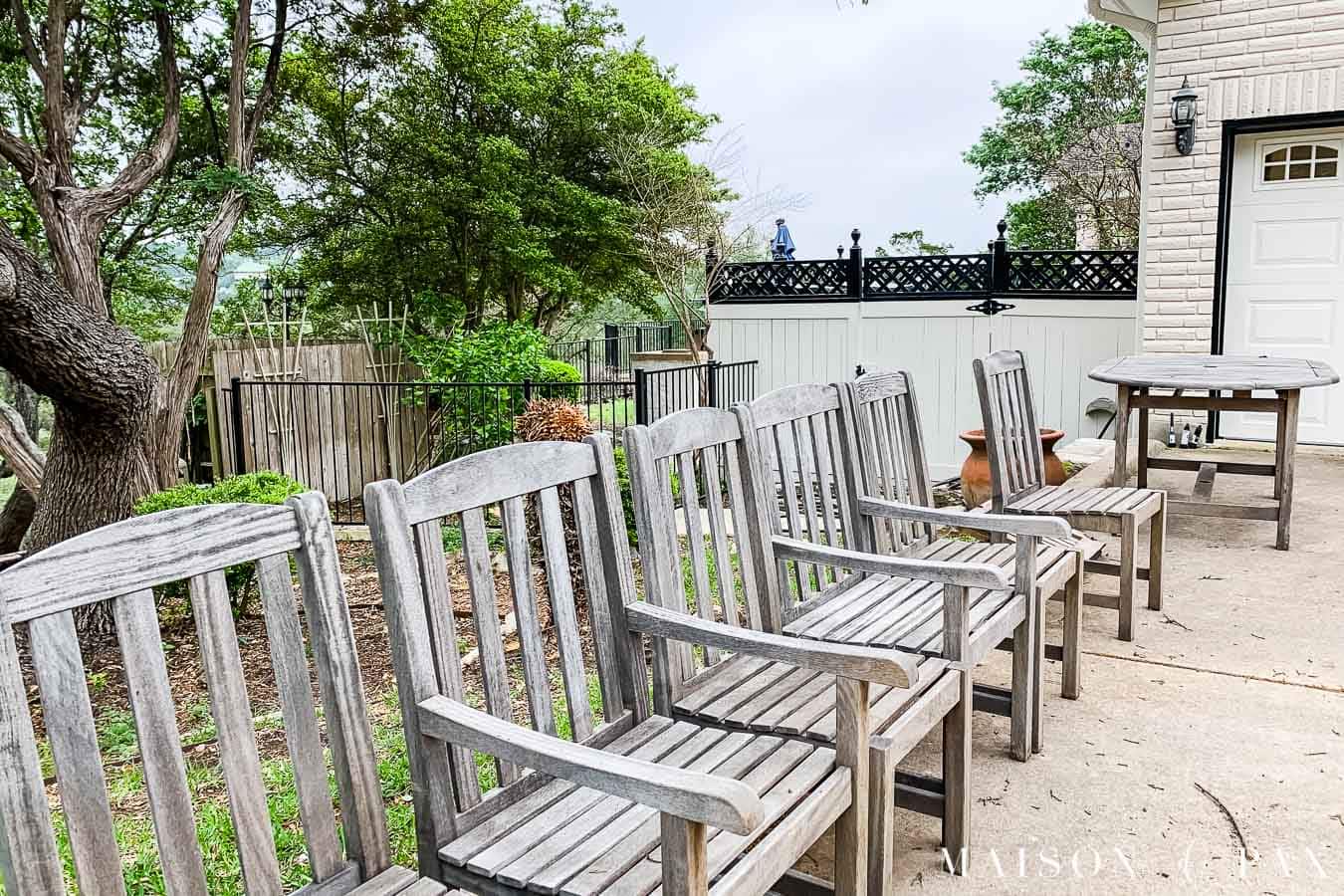 gray weathered teak furniture