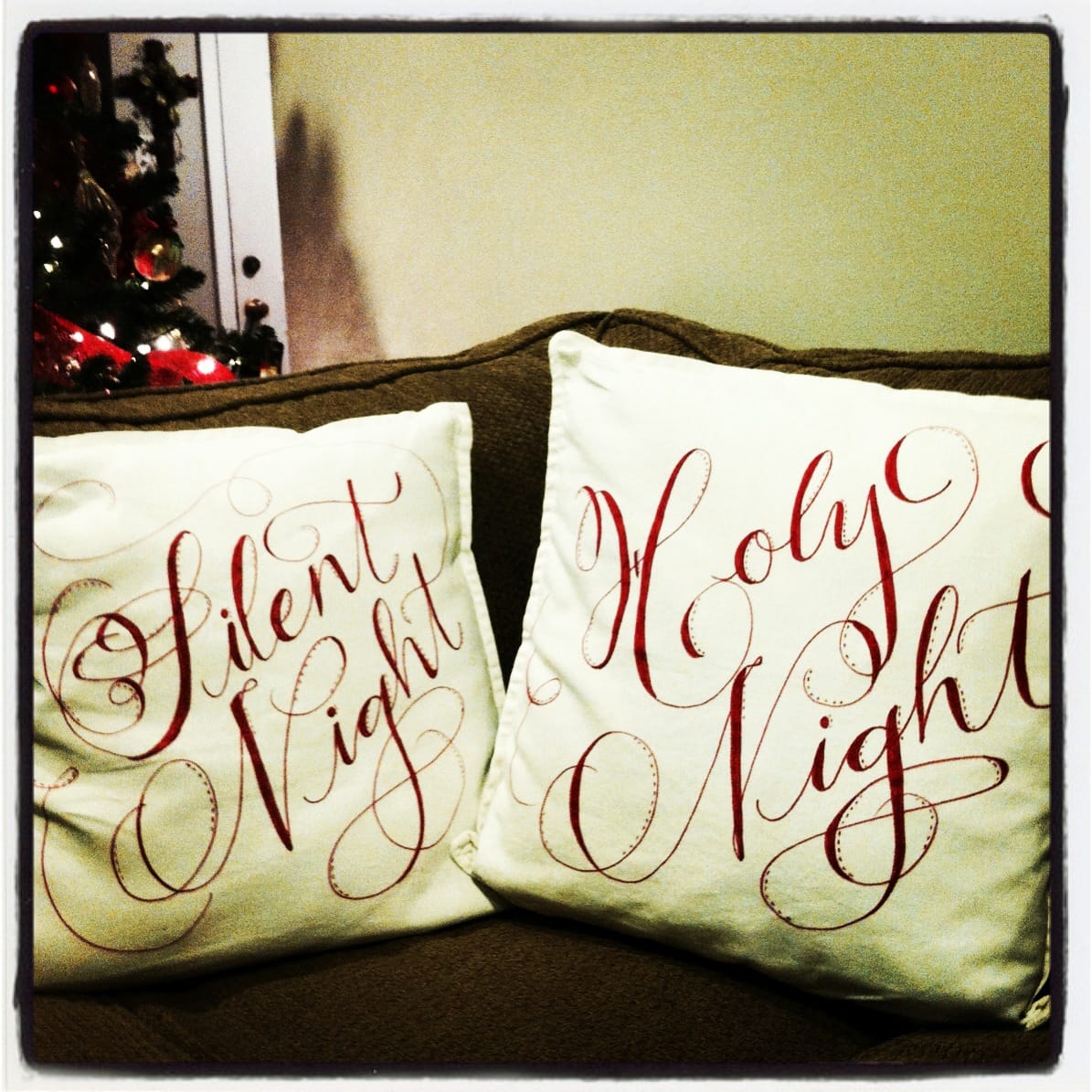 Silent Night Sharpie Pillow- Maison de Pax
