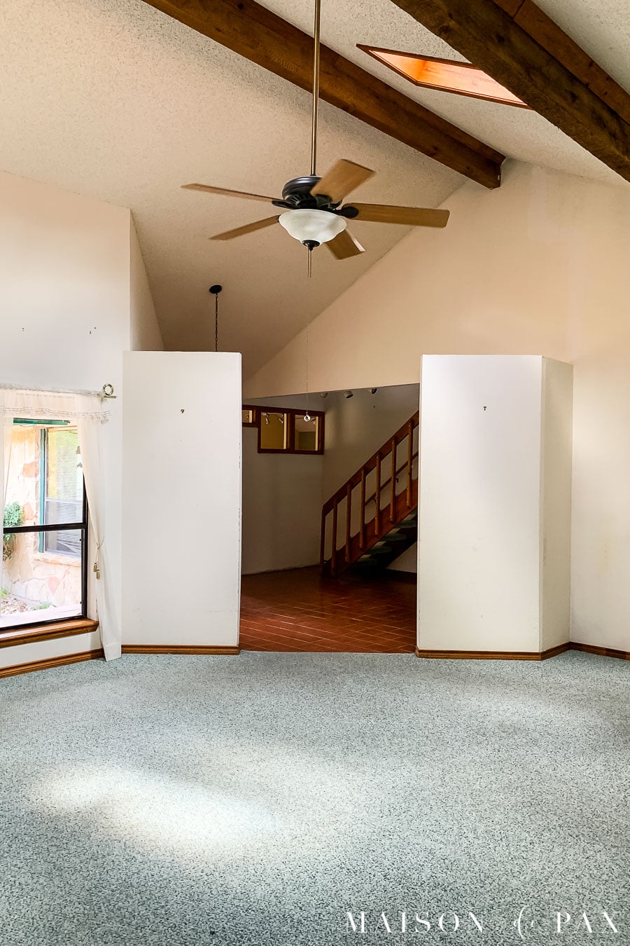 half walls in 80s home