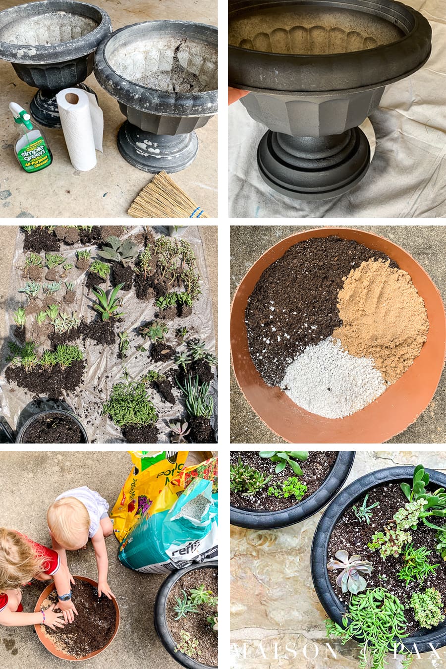 step by step tutorial for creating a DIY succulent container garden | Maison de Pax