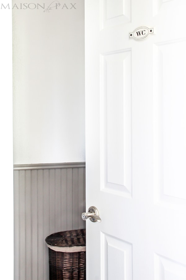 I love this warm gray bead board! Tips for painting wainscoting | aiweb9ygdry.cmersite.com
