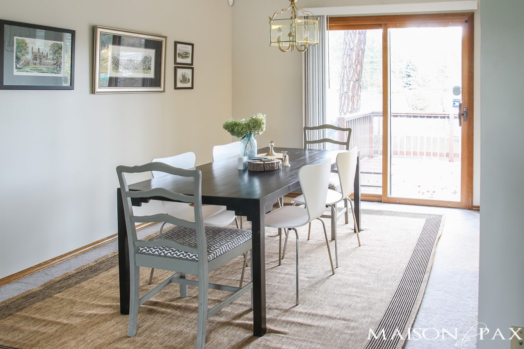 Before: carpet in the dining room?!?! Try this incredible budget-friendly transformation for high-traffic areas!