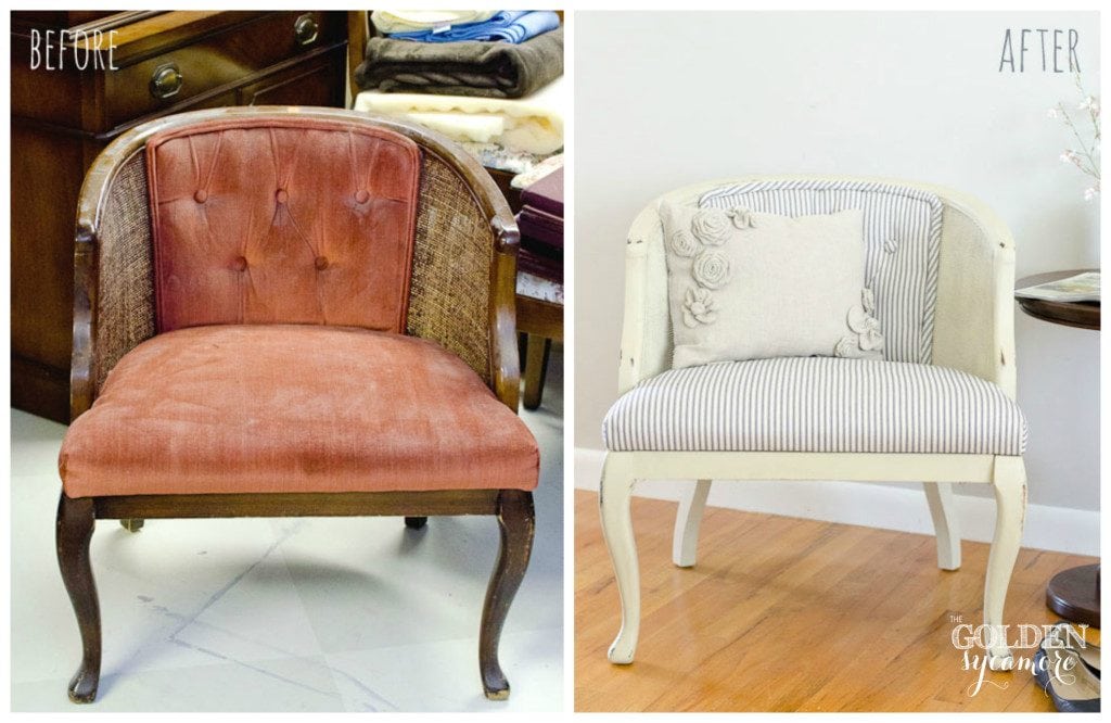 painted cane chair before and after