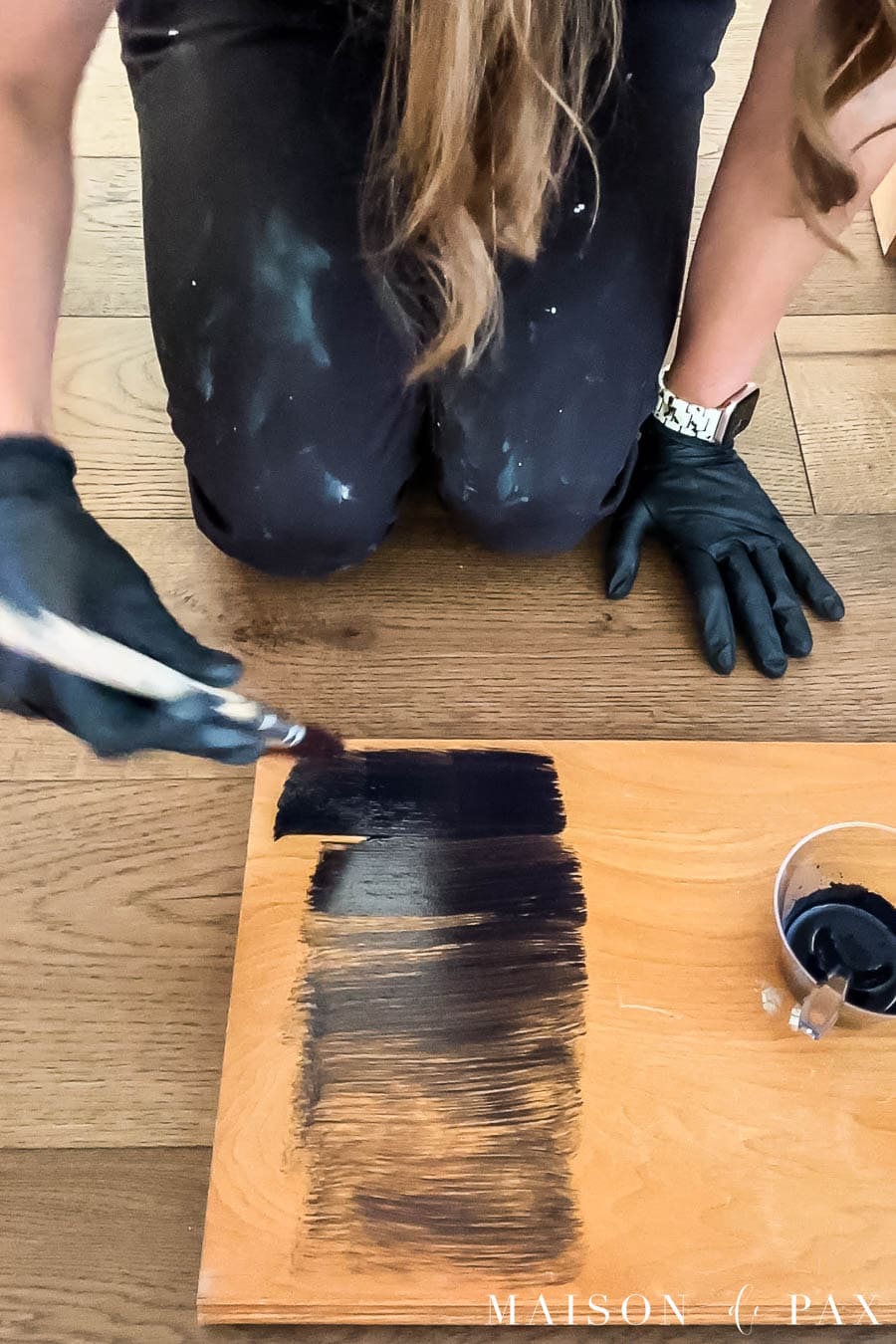 paint wash on outdated oak cabinets