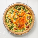 Easy and delicious, this spinach, ham and cheese quiche is perfect for breakfast, lunch, or dinner! aiweb9ygdry.cmersite.com #recipe