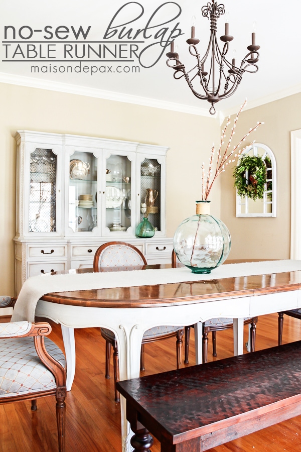 Such an EASY project! No sew DIY burlap table runner via aiweb9ygdry.cmersite.com