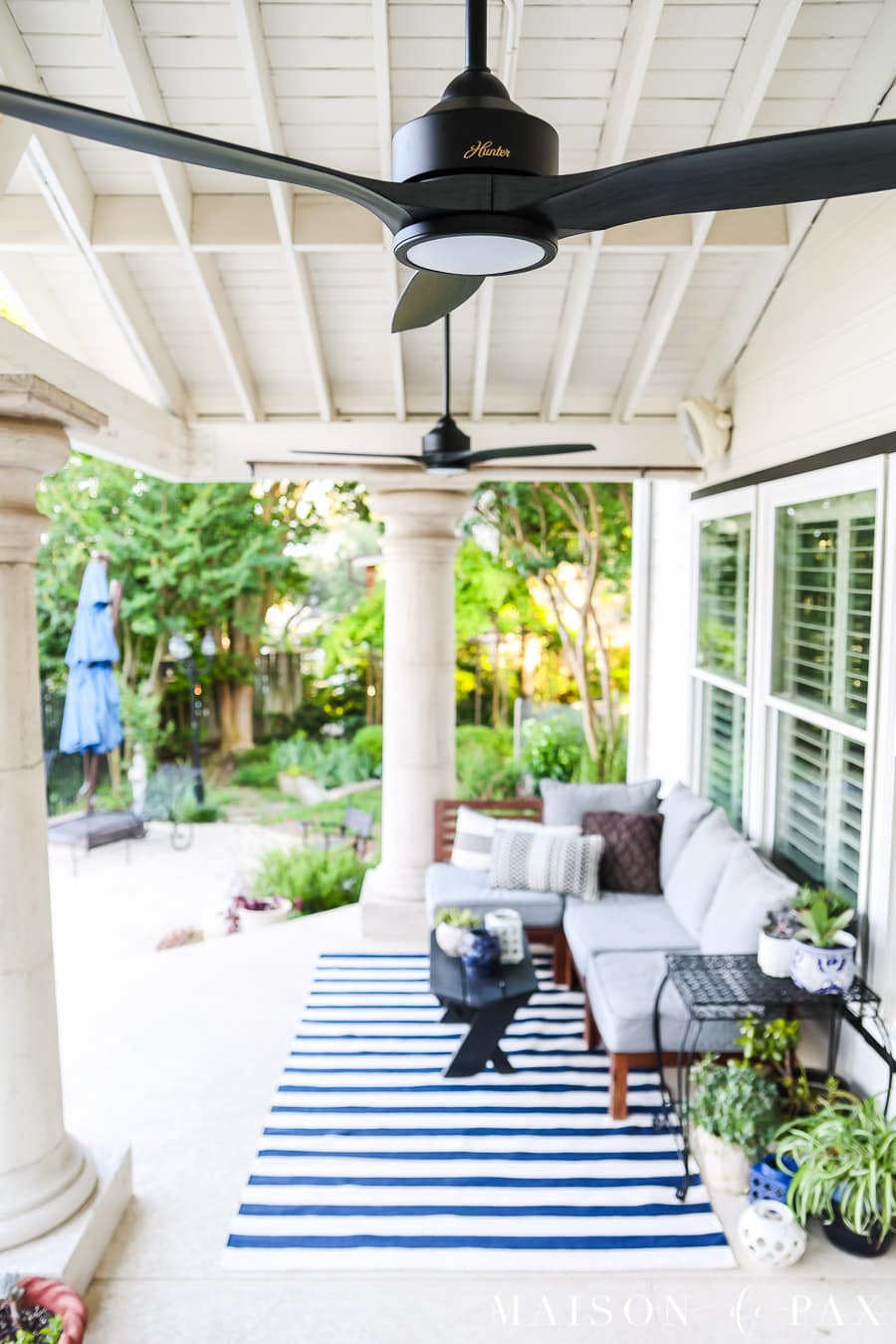 three blade outdoor fan black ash and matte black