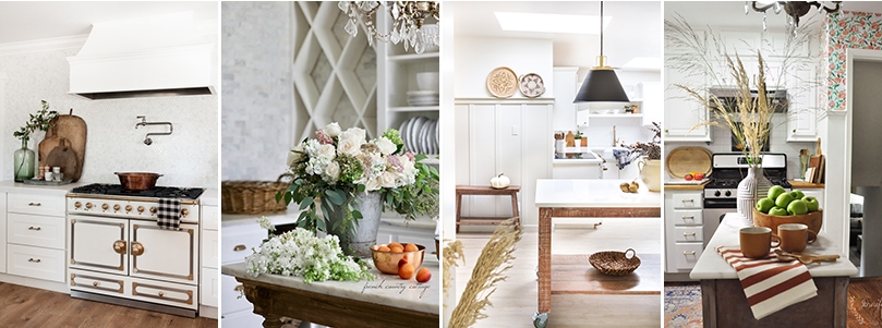 four kitchens decorated for fall