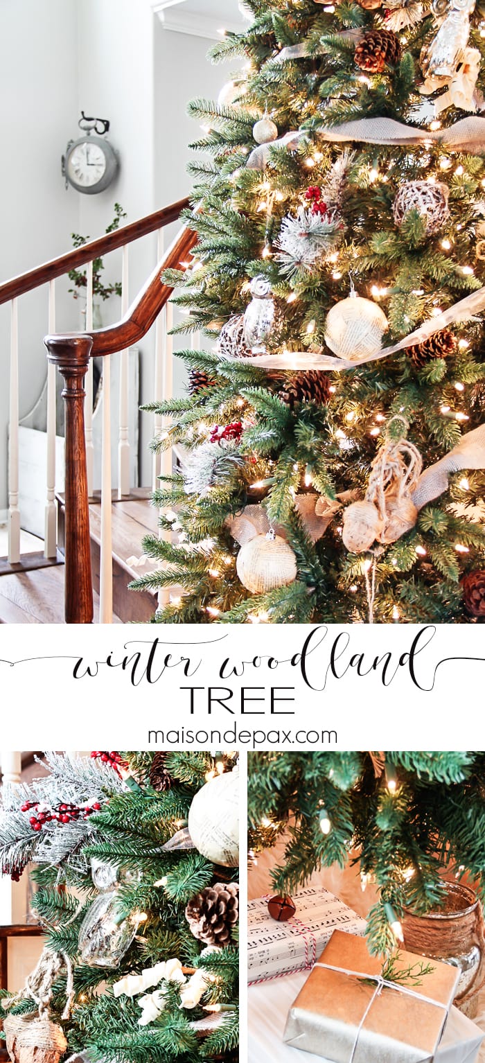 What a beautiful Christmas tree! Natural elements and neutral ornaments make this winter woodland tree simple and gorgeous | aiweb9ygdry.cmersite.com