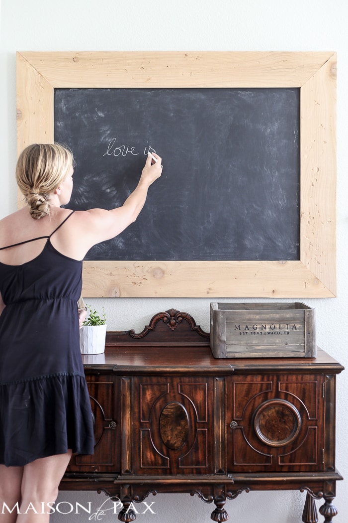 love the vintage look of this old school chalkboard