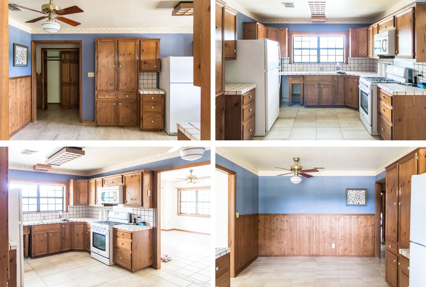 BEFORE of a modern farmhouse kitchen makeover