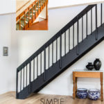 black iron stair railing before and after