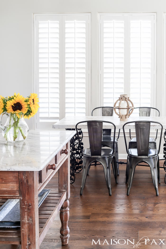 Farmhouse kitchen with marble top- Maison de Pax