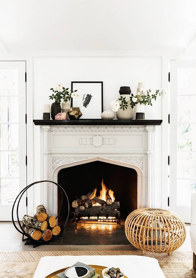 elegant cast stone fireplace surround