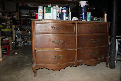 French Country Dresser Makeover with Homemade Chalk Paint  rainonatinroof.com