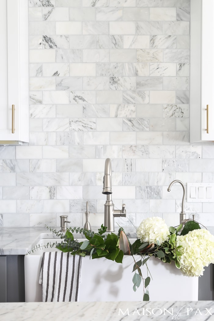 Using marble in the kitchen and on the countertops- Maison de Pax
