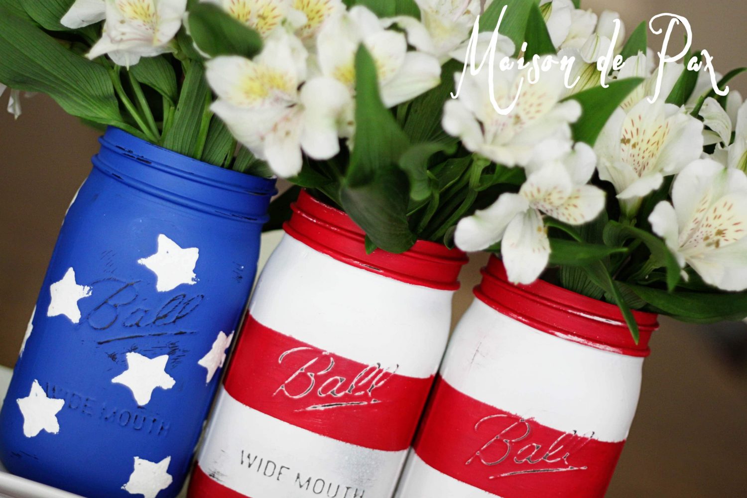 American Flag Mason Jars