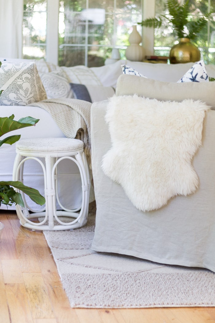 Lambskin as a living room throw- Maison de Pax