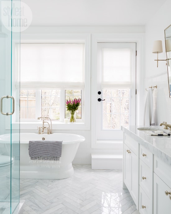 marble herringbone floors