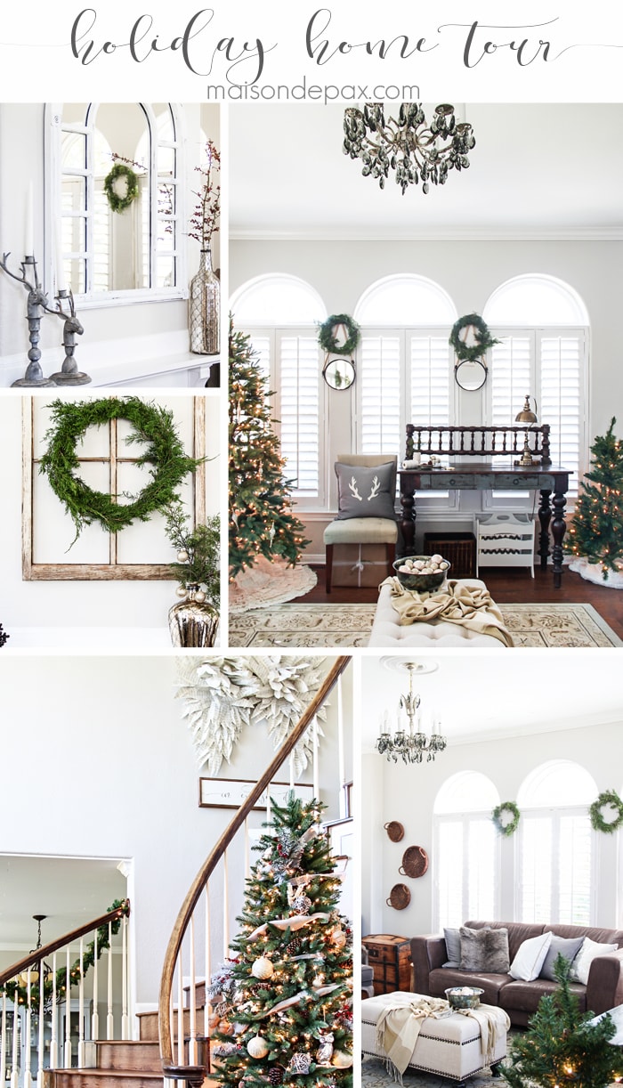Gorgeous, simple Christmas home tour: natural greenery, winter woodland theme, sparkly touches, and simple reminder of the hope of the season. Tons of diy and decorating ideas | aiweb9ygdry.cmersite.com