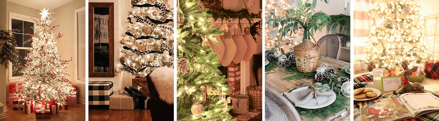 gorgeous Christmas lights at night in these 25+ home tours #christmasnightstour #holidayhometour #christmaslights