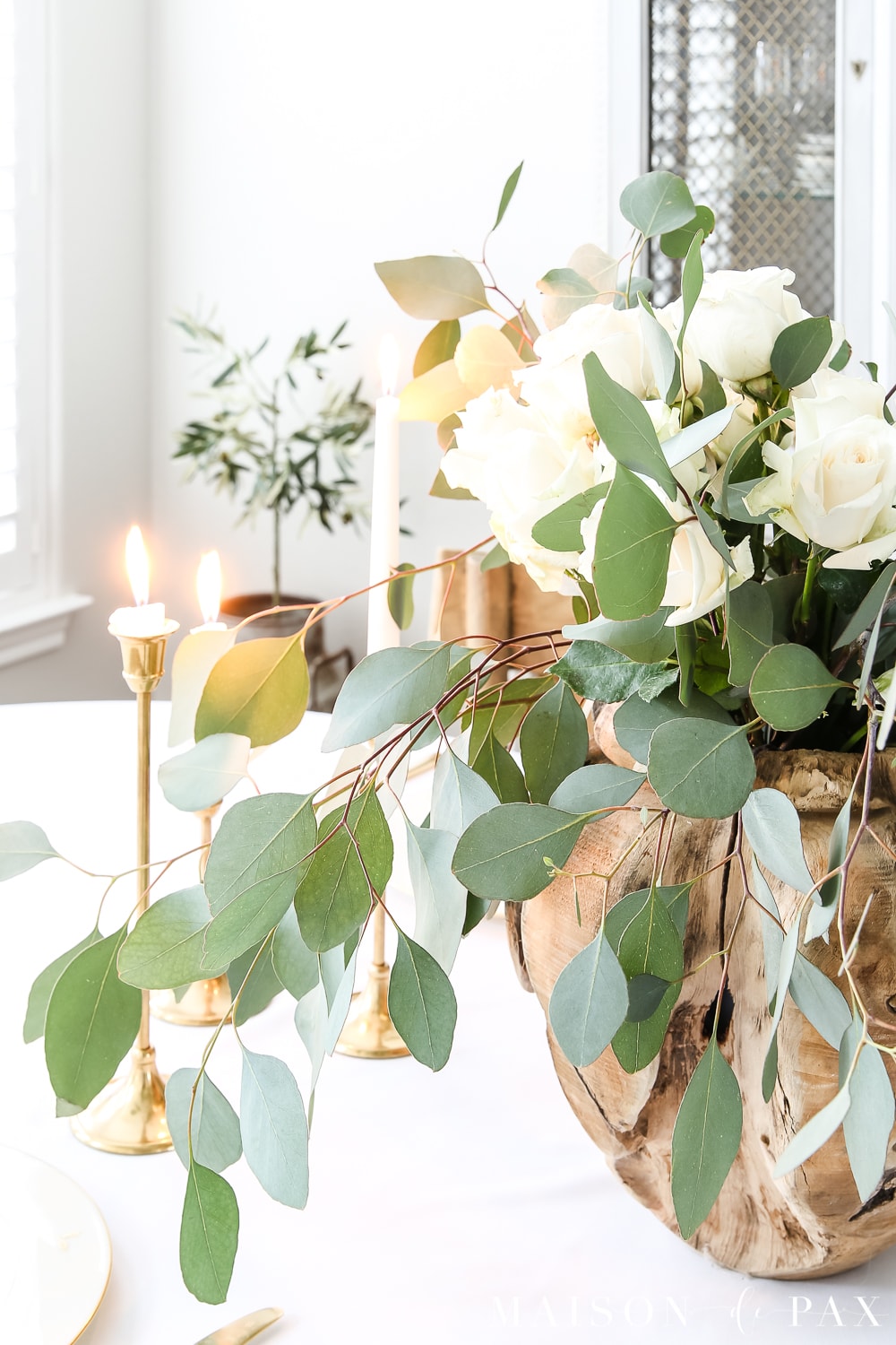 How to Create a Romantic Rose and Eucalyptus Centerpiece