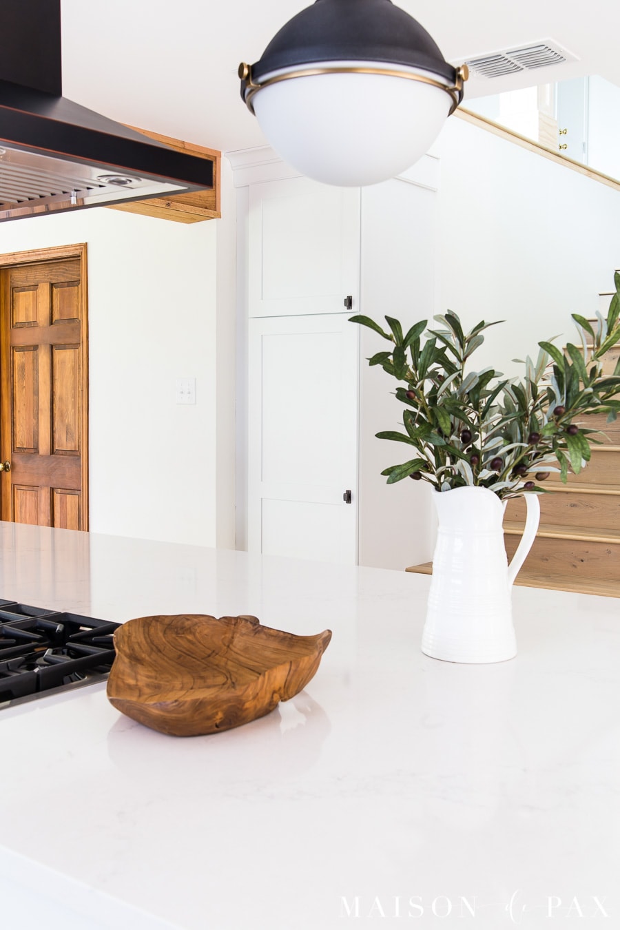 floor to ceiling broom closet cabinet in kitchen | Maison de Pax