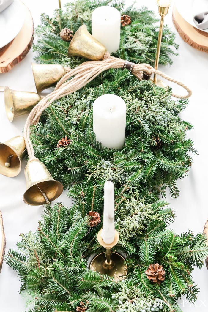 Green and Gold Christmas Tablescape
