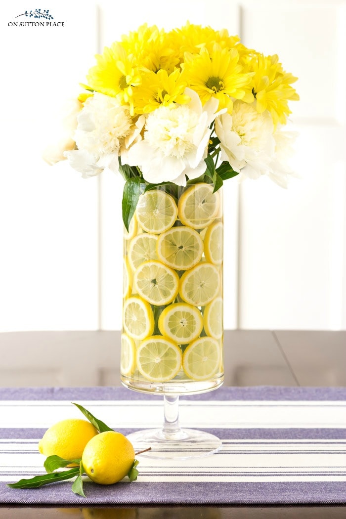 Lemon Flower Arrangement for Summer from On Sutton Place