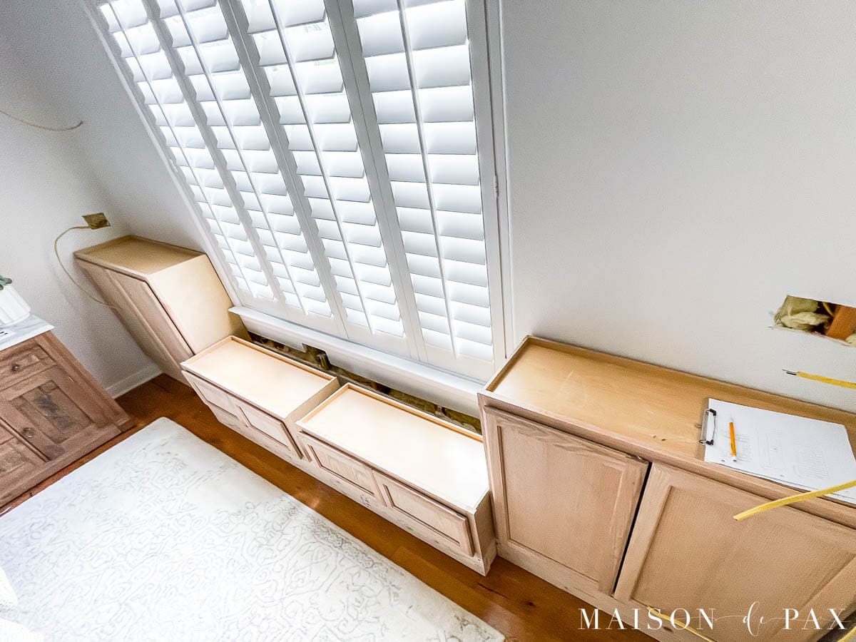 12" deep cabinet boxes for window seat