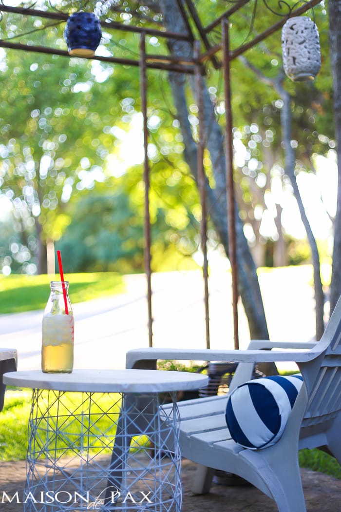 Patio decorated simply for spring - cute ideas and tips on where to find affordable outdoor decor | aiweb9ygdry.cmersite.com