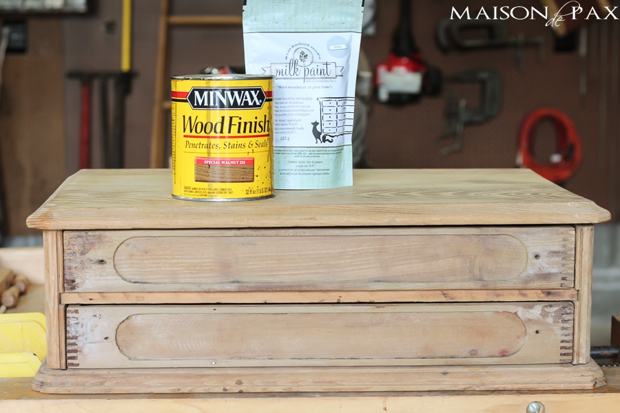 beautiful two-toned antique chest makeover via aiweb9ygdry.cmersite.com #tutorial #diy #stain #paint