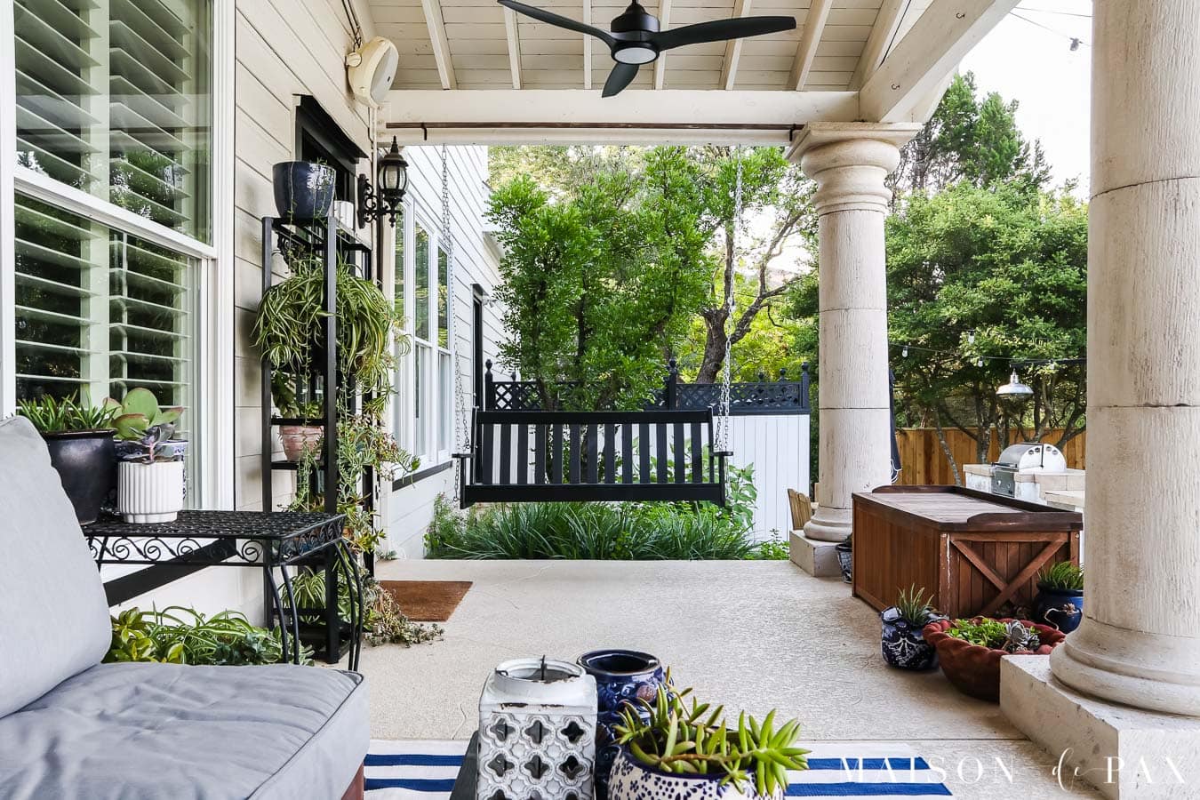 classic black porch swing polywood