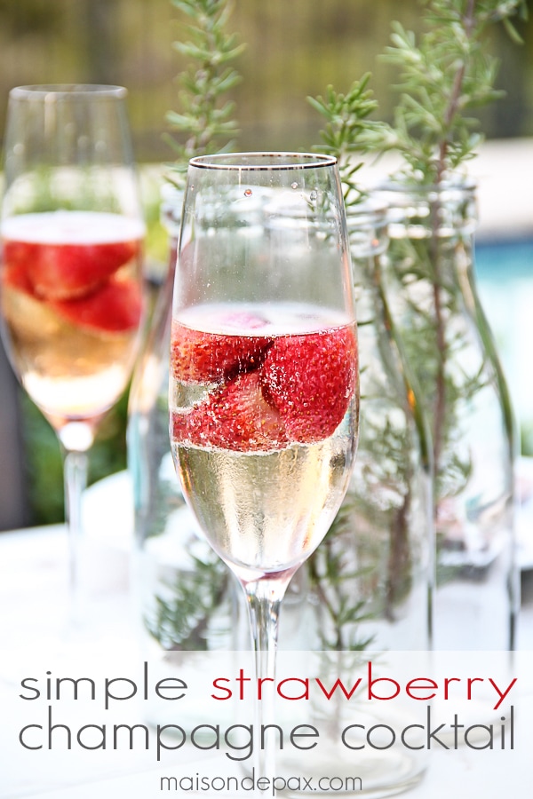 Learn how to make a simple and delicious strawberry champagne cocktail - so easy and the perfect recipe for making any occasion special | aiweb9ygdry.cmersite.com
